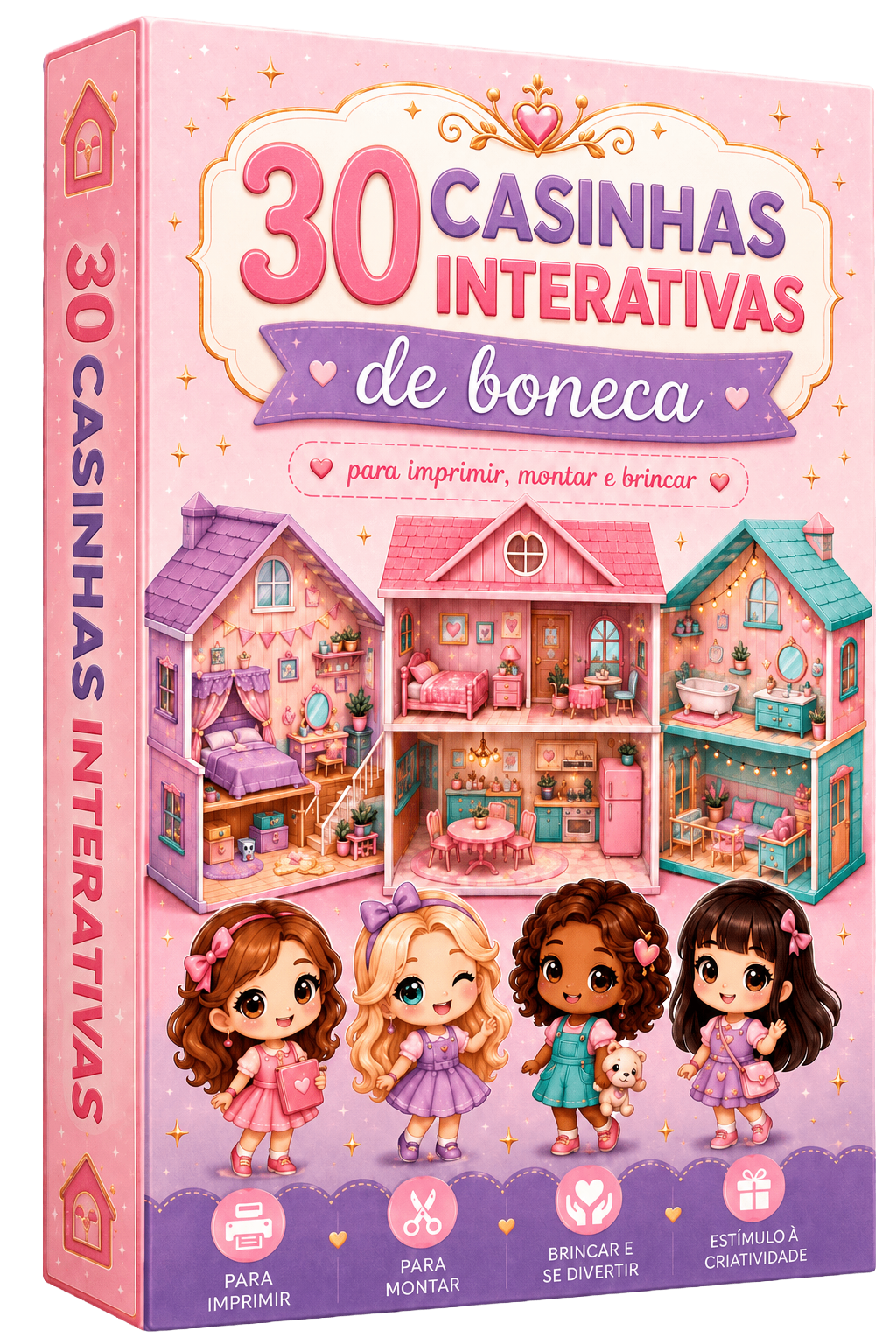 Kit de casinhas interativas de boneca para imprimir